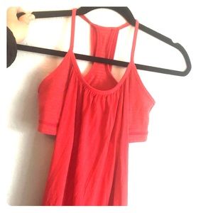 Lululemon size 4 built in bra tank top red